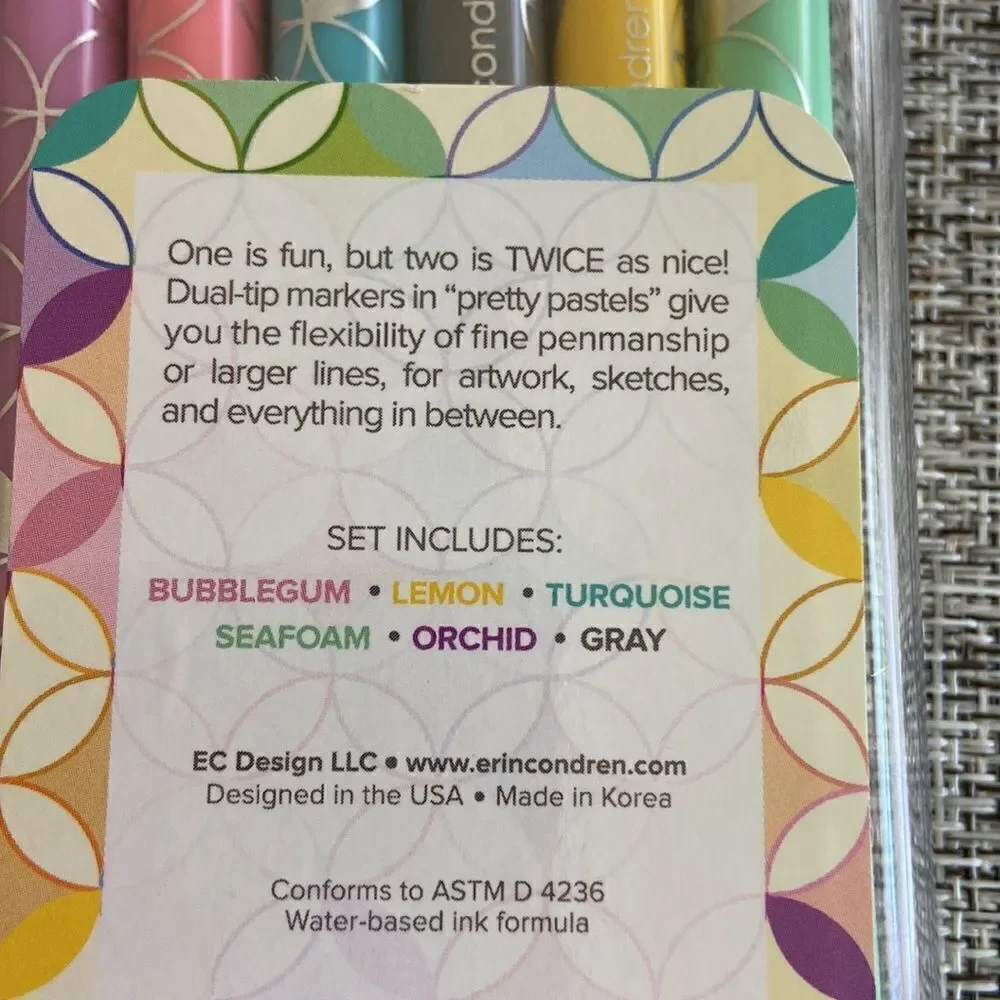 Erin Condren markers pastel colors new